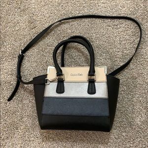 Calvin Klein Satchel Multi-Colored Stripe Purse